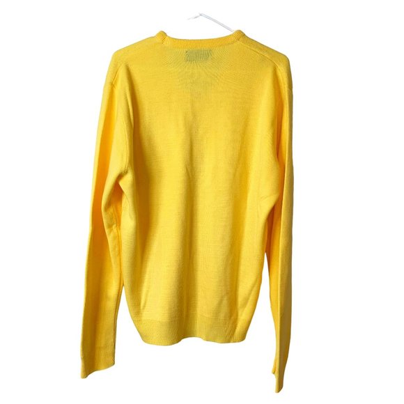 Robert Bruce Sweater Mens V-Neck Yellow Size Large VTG 90s Y2K - Picture 2 of 6